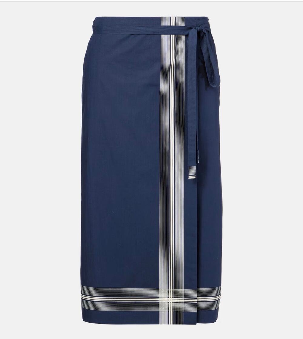 Stunning Vince Coastal Stripe Trim Wrap Skirt - NWT Size 12